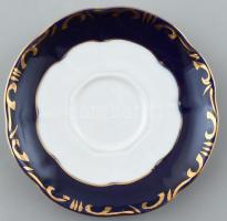 Zsolnay Pompadour mintás csészealj, kézzel festett, jelzett, "GUNDEL" pecséttel, apró kopá...