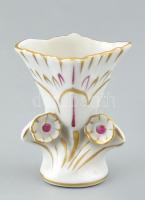 Herendi virágos mini váza, kézzel festett, jelzett, minimális kopással, m: 6,5 cm