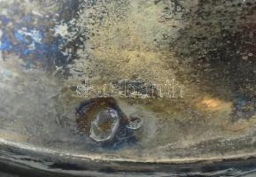 Ezüst (Ag) talpú, kristály váza. Jelzett, apró kopások. m: 20 cm