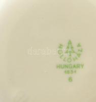 4 db Hollóházi kis korsó, 2 különféle mintával. Matricás, jelzett, hibátlan, m: 9,5 cm