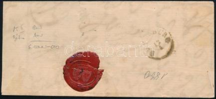 15kr II type cut above, on domestic cover, "CASCHAU" - "PRESSBURG" (one flap mis...