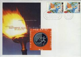 Hollandia 1996. 1Ecu "Olimpiai játékok" érmés, bélyeges borítékon T:1
