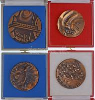 Vegyes 4db-os KISZ plakett tétel, benne "KISZ Védnökség / Húsprogram KISZ Védnökségében végzett...