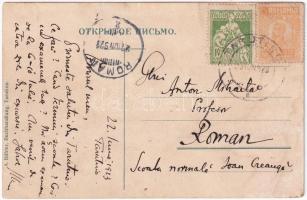 1923 Tarutyne, Tarutino; Die Beresin-Postaler Kreuzstrasse / street, synagogue in the background (cr...