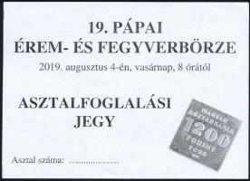 Pápa 2019. "MÉE Pápai csoport / 19. Érem és fegyverbörze" 500Ft alkalmi pénz, "P35 02...