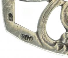 Ezüst (Ag) tortalapát, gazdag, barokk figurális díszítéssel, jelzett, nettó: 67,9 g, h: 21,5 cm