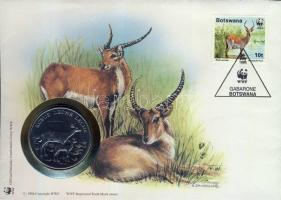 1986. "30 éves a WWF-Mocsári antilop" ffém emlékérem érmés borítékon botswana-i bélyeggel + bélyegzővel T:PP