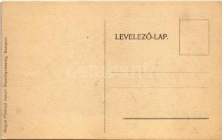 Humoros első világháborús grafikai lap. A Központi hatalmak Krampuszának virgácsán lógnak az Antant ...