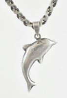 Ezüst (Ag) nyaklánc delfin medállal, jelzett, nettó: 17 g, h: 57 cm
