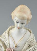 2 db női figura, jelzett, kopott, apró sérülésekkel. m:23 cm