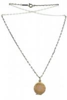 Ezüst (Ag) nyaklánc kinyitható kerek medállal, kis kopásnyomokkal, jelzett, nettó: 7,4 g, h: 47 cm