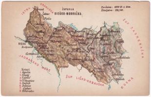 Modrus-Fiume vármegye térképe. Kiadja Károlyi Gy. / Zupanija Riecko-Modruska / Map of Modrus-Rijeka county