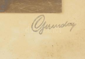 cca 1920-1930 Fiúk műteremben, kartonra kasírozott fotó Gerenday János (1884-1967) műterméből, üvege...