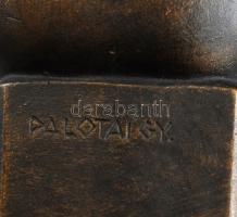 Palotai Gyula (1911-1977): Anya gyermekeivel. Bronzírozott szobor, jelzett, Képcsarnok hiányos zsűri...