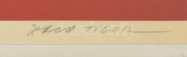 Zala Tibor (1920-2004): "Emlék", 1982. Szitanyomat, papír. Jelzett. Számozott: 37/100. 55x...