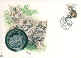 1986. "30 éves a WWF-Vadmacska" ffém emlékérem érmés borítékon szlovák bélyeggel + bélyegzővel T:PP