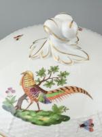 Herendi fácán mintás étkészlet, 6 személyes. Jelzett. Kopott.(CSAK SZEMÉLYES ÁTVÉTEL/ONLY PERSONAL C...