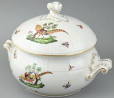 Herendi fácán mintás étkészlet, 6 személyes. Jelzett. Kopott.(CSAK SZEMÉLYES ÁTVÉTEL/ONLY PERSONAL C...