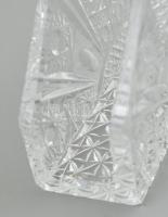 Kristály szalvétatartó, metszett, hibátlan, 14x9,5x4 cm