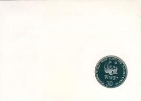 1986. "30 éves a WWF-Szakállas saskeselyű" ffém emlékérem érmés borítékon lesotho-i bélyeg...