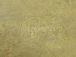 Zománcozott bronz fali dísztányér, jelzett, kisebb kopásnyomokkal, d: 19,5 cm