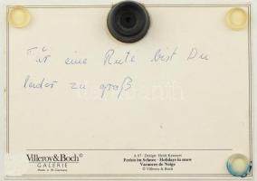 Villeroy & Boch retró porcelánkép (téli táj), matricás, hátoldalán papíron jelzett és feliratozo...