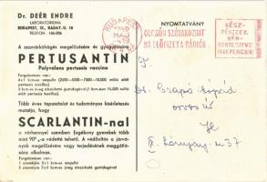 1949 Pertusantin. A szamárköhögés megelőzésére és gyógyitására. Dr. Deér Endre laboratóriuma Budapes...