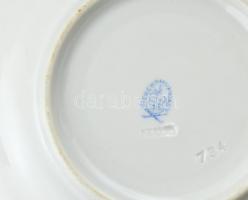 Herendi fácán mintás teás készlet. Jelzett. Kopott. Rózsákon apró csorba