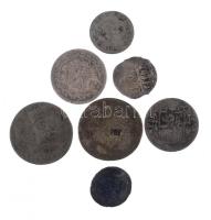 7xklf vegyes, külföldi Ag érmetétel gyengébb állapotban, közte Svájc / Genf 1715. 10 1/2s Ag T:3-4 7xdiff mixed, foreign Ag coin lot in weaker condition, within Switzerland / Geneve 1715. 10 1/2 Sols Ag C:F-G