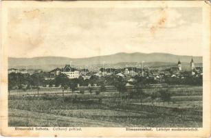 1929 Rimaszombat, Rimavská Sobota; Celkovy pohlad / látkép madártávlatból. Rábely Miklós kiadása / general view (fl)