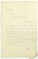 1917 Bp., Wekerle Sándor (1848-1921) pénzügyminiszter, miniszterelnök aláírása miniszteri irodafőtisztté kinevezési okmányon