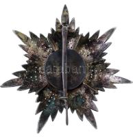 Irán / Kadjar ~1880-1925. "Nap és Oroszlán Rend Csillaga" zománcozott kitüntetés, függőleg...