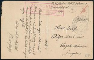 1918 Tábori posta képeslap / Field postcard "S.M.S. CUSTOZA"