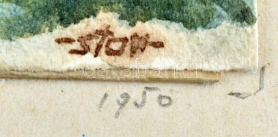 Sostarics Lajos (1896-1968): Budapest. Akvarell, papír, jelzett, kartonra ragasztva, 28×20,5 cm