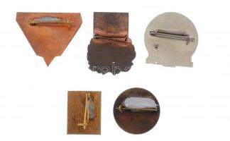 Vegyes 5db-os törzsgárda jelvény tétel, benne: "Egyetértés M.G.T.Sz. - Lászlófalva" 20 év ...