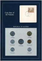 Ausztria 1986-1989. 2gr-10Sch (7xklf), Coin Sets of All Nations forgalmi szett felbélyegzett kartonlapon T:1 Austria 1986-1989. 2 Groschen - 10 Schilling (7xdiff) Coin Sets of All Nations coin set on cardboard with stamp C:UNC