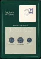 Bolívia 1978. 50c-5PB (3xklf), Coin Sets of All Nations forgalmi szett felbélyegzett kartonlapon T:1,1- Bolivia 1978. 50 Centavos - 5 Pesos Bolivianos (3xdiff) Coin Sets of All Nations coin set on cardboard with stamp C:UNC,AU