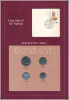 Ciprus 1982. 5m-100m (4xklf), Coin Sets of All Nations forgalmi szett felbélyegzett kartonlapon T:1 Cyprus 1982. 5 Mils - 100 Mils (4xdiff) Coin Sets of All Nations coin set on cardboard with stamp C:UNC