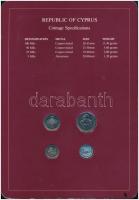 Ciprus 1982. 5m-100m (4xklf), "Coin Sets of All Nations" forgalmi szett felbélyegzett kart...