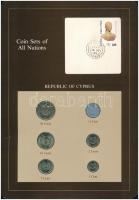 Ciprus 1983. 1c-20c (6xklf), Coin Sets of All Nations forgalmi szett felbélyegzett kartonlapon T:1  Cyprus 1983. 1 Cent - 20 Cents (6xdiff) Coin Sets of All Nations coin set on cardboard with stamp C:UNC