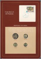 Chile 1987-1991. 1P-50P (4xklf), Coin Sets of All Nations forgalmi szett felbélyegzett kartonlapon T:1,1- Chile 1987-1991. 1 Peso - 50 Pesos (4xdiff) Coin Sets of All Nations coin set on cardboard with stamp C:UNC,AU