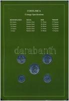 Costa Rica 1985-1991. 1C-20C (5xklf), "Coin Sets of All Nations" forgalmi szett felbélyegz...