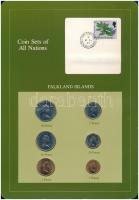 Falkland-szigetek 1985. 1P - 50P (6xklf), Coin Sets of All Nations forgalmi szett felbélyegzett kartonlapon T:2 Falkland Islands 1985. 1 Penny - 50 Pence (6xdiff) Coin Sets of All Nations coin set on cardboard with stamp C:XF