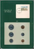 Fidzsi 1981-1987. 1c-50c (6xklf), Coin Sets of All Nations forgalmi szett felbélyegzett kartonlapon T:1  Fiji 1981-1987. 1 Cent - 50 Cents (6xdiff) Coin Sets of All Nations coin set on cardboard with stamp C:UNC
