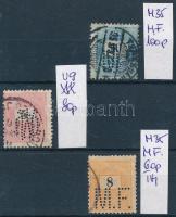 1881-1889 3 db perfin / perfins