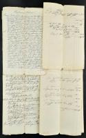 cca 1830-1850 10 db bírósági irat, hivatalos levél, licitálási jegyzőkönyv