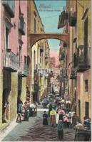Napoli, Naples; Via di Basso Porto / street view, Italian folklore
