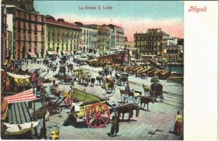 Napoli, Naples; La Strada S. Lucia / street view, market
