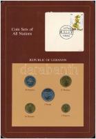 Libanon 1975-1981. 5p-1P (5xklf) "Coin Sets of All Nations" forgalmi szett felbélyegzett k...