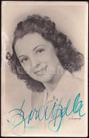 Bordy Bella (1909-1978) balett-táncosnő, színésznő aláírása őt ábrázoló fotólapon